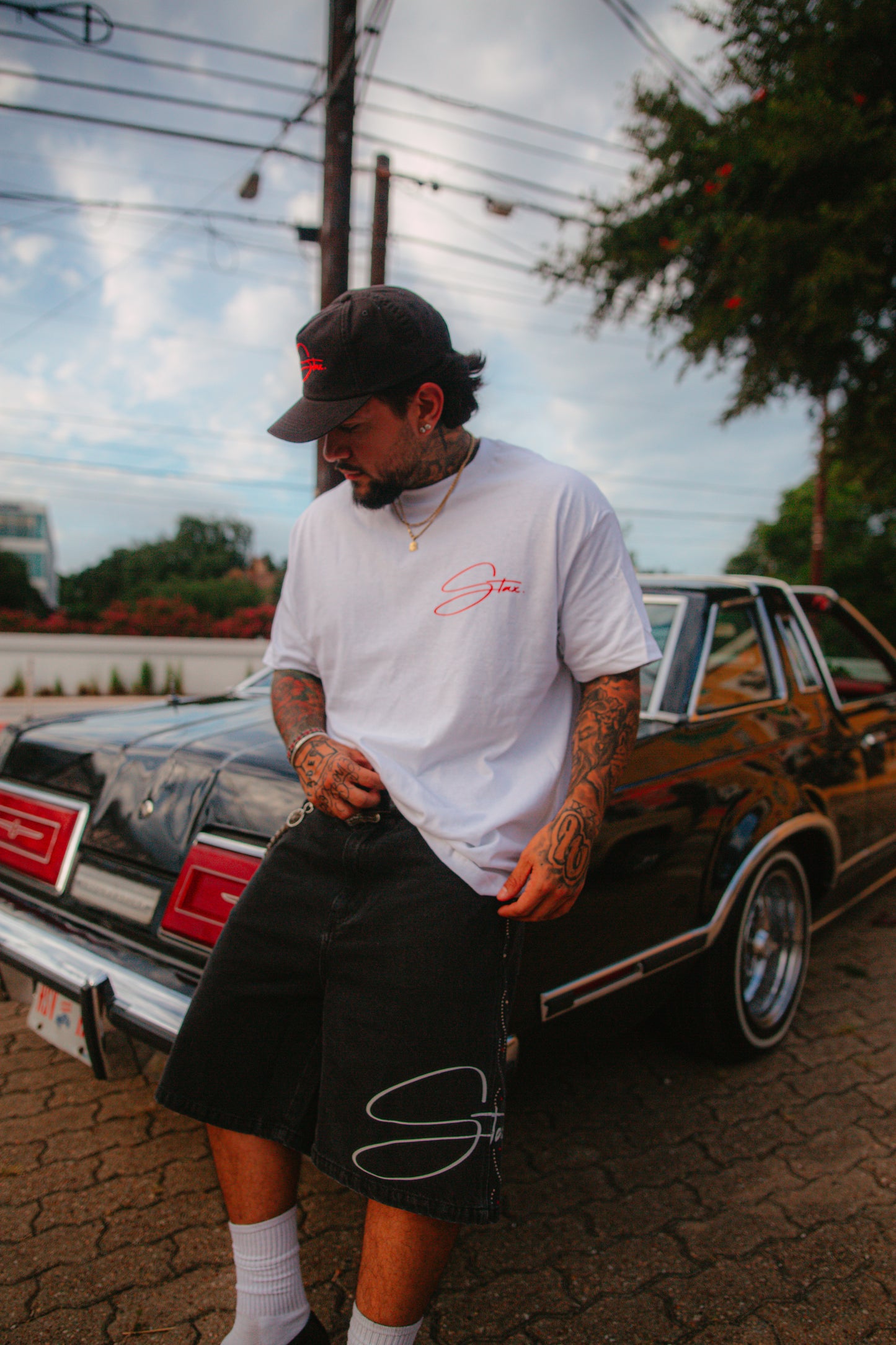 STAX Black Washed Denim Jorts