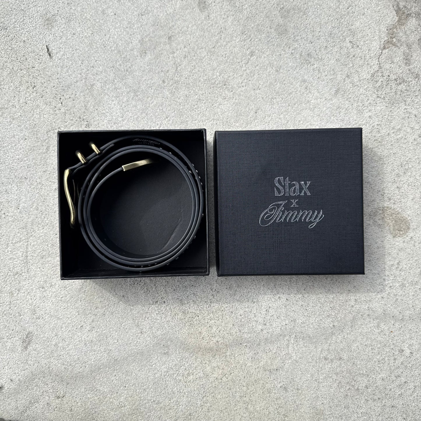 Stax X Jimmy Black Leather Belt