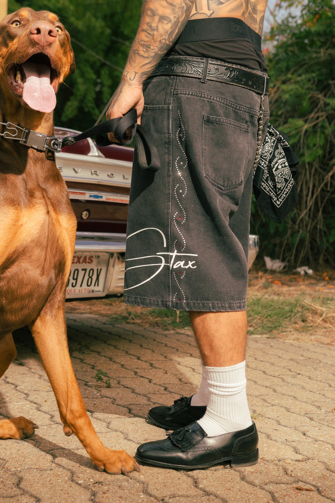 STAX Black Washed Denim Jorts