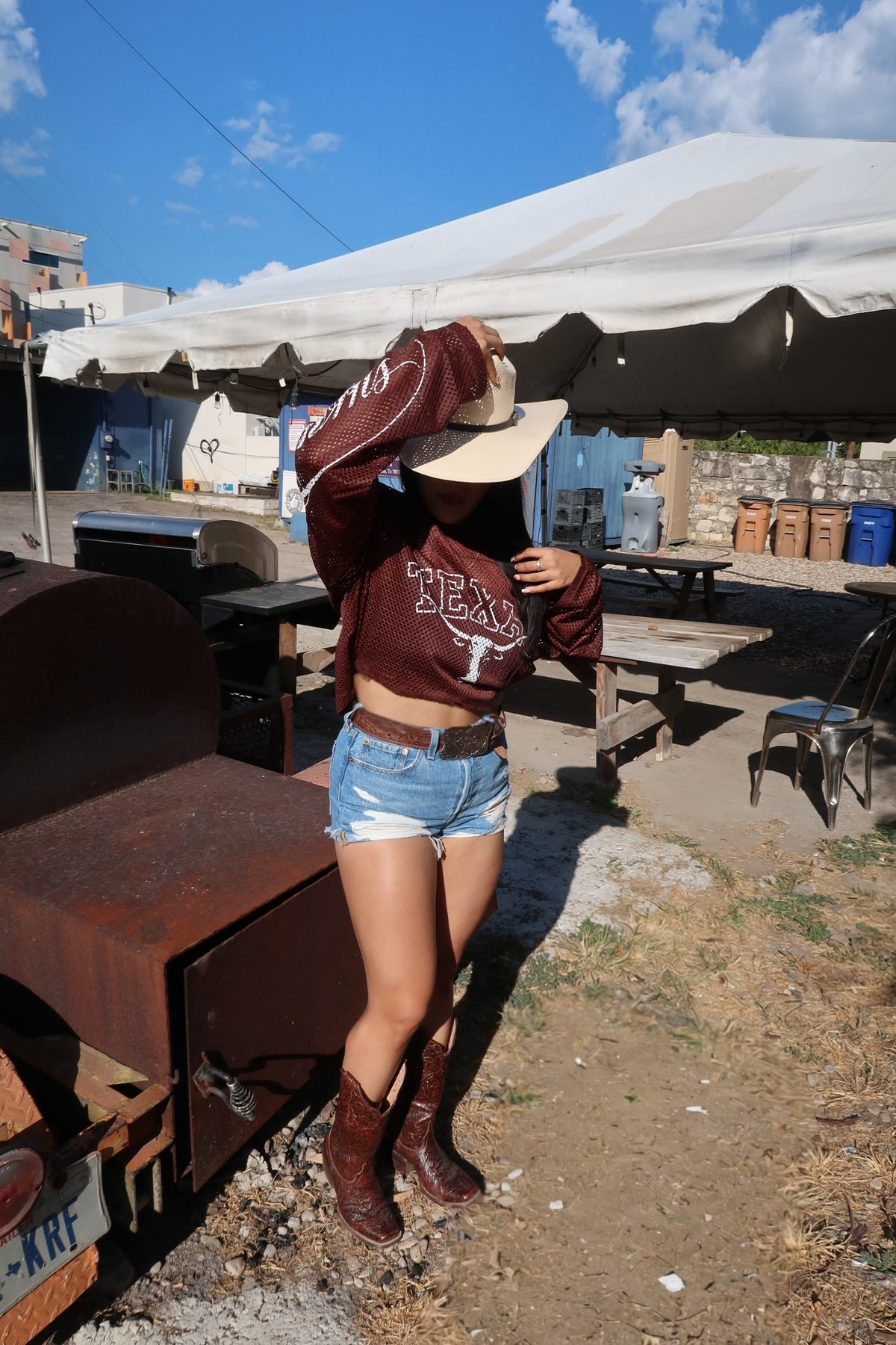 Stax Longhorn Mesh Jersey LS (Brown)
