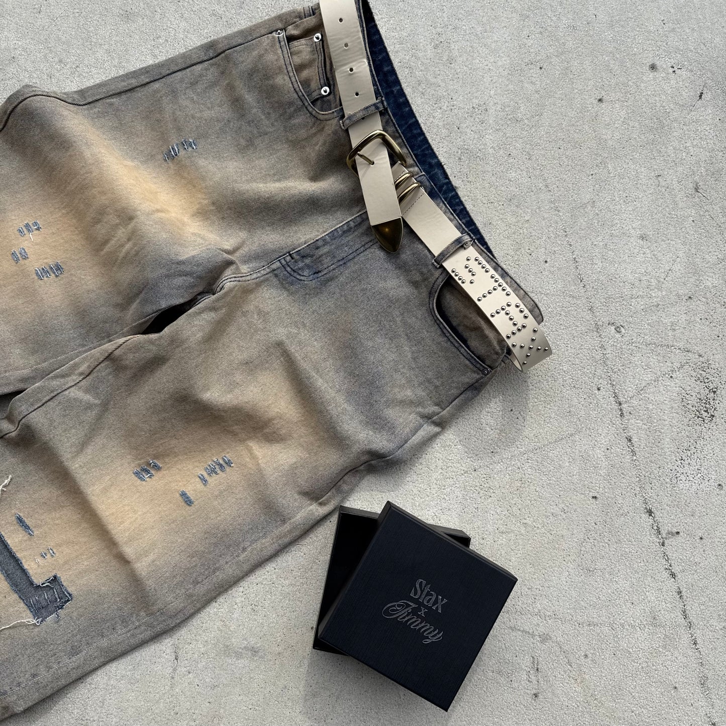 Stax X Jimmy Cream Leather Belt