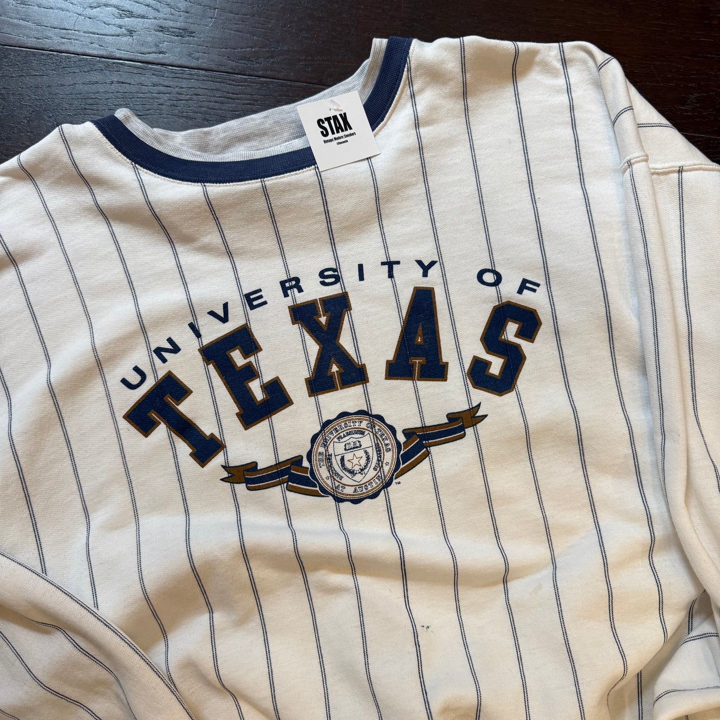 Pin stripe university of Texas crewneck