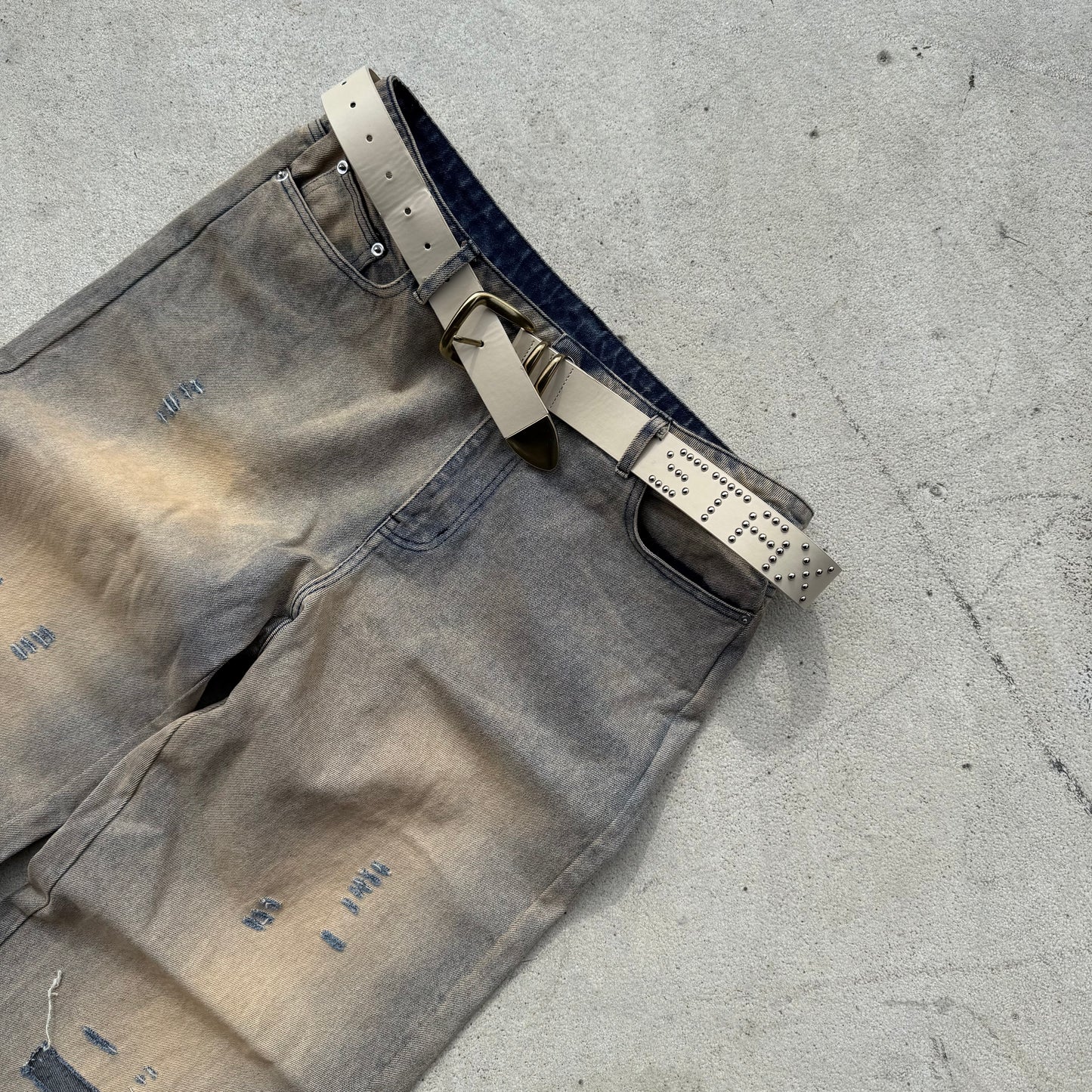 Stax X Jimmy Cream Leather Belt